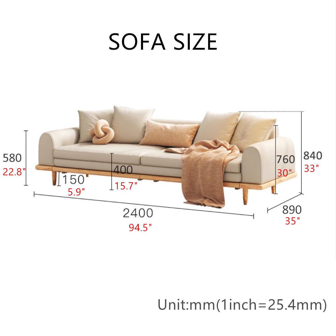 Limited time sale -Japandi Minimalism Solid Wood Sofa Bed