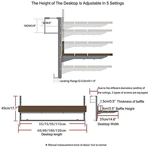 Folding Balcony Bar Table for Railings