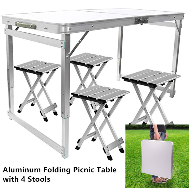 Limited time sale -Aluminum Folding Picnic Table with 4 Stools