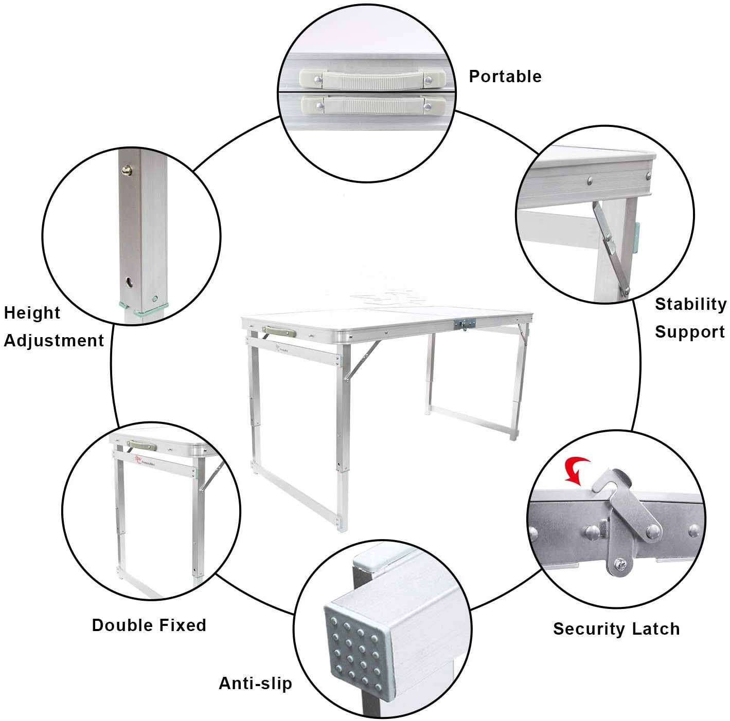 Limited time sale -Aluminum Folding Picnic Table with 4 Stools