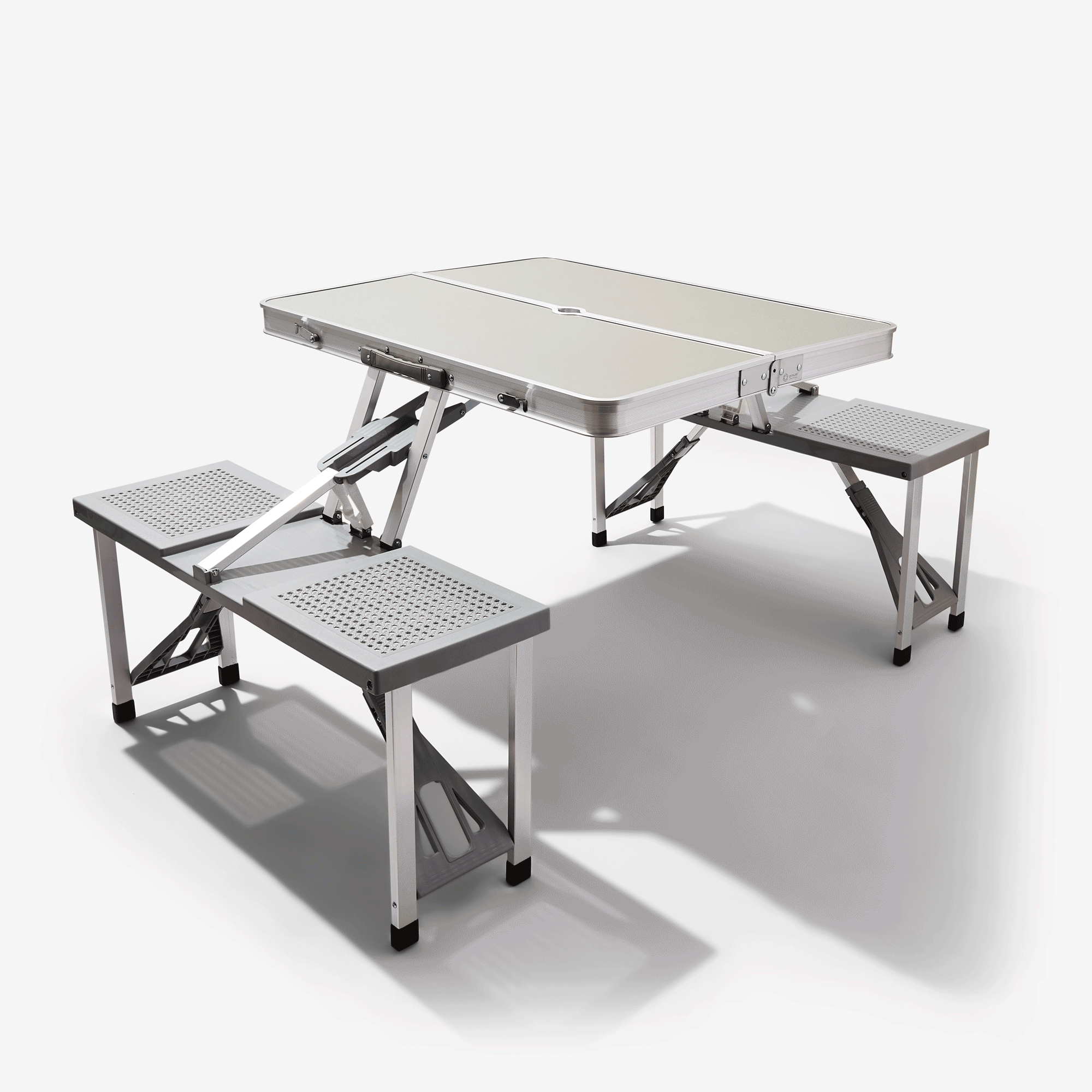 Limited time sale -Aluminium Alloy Outdoor Camping Picnic Table Integrated Folding Table and Chair