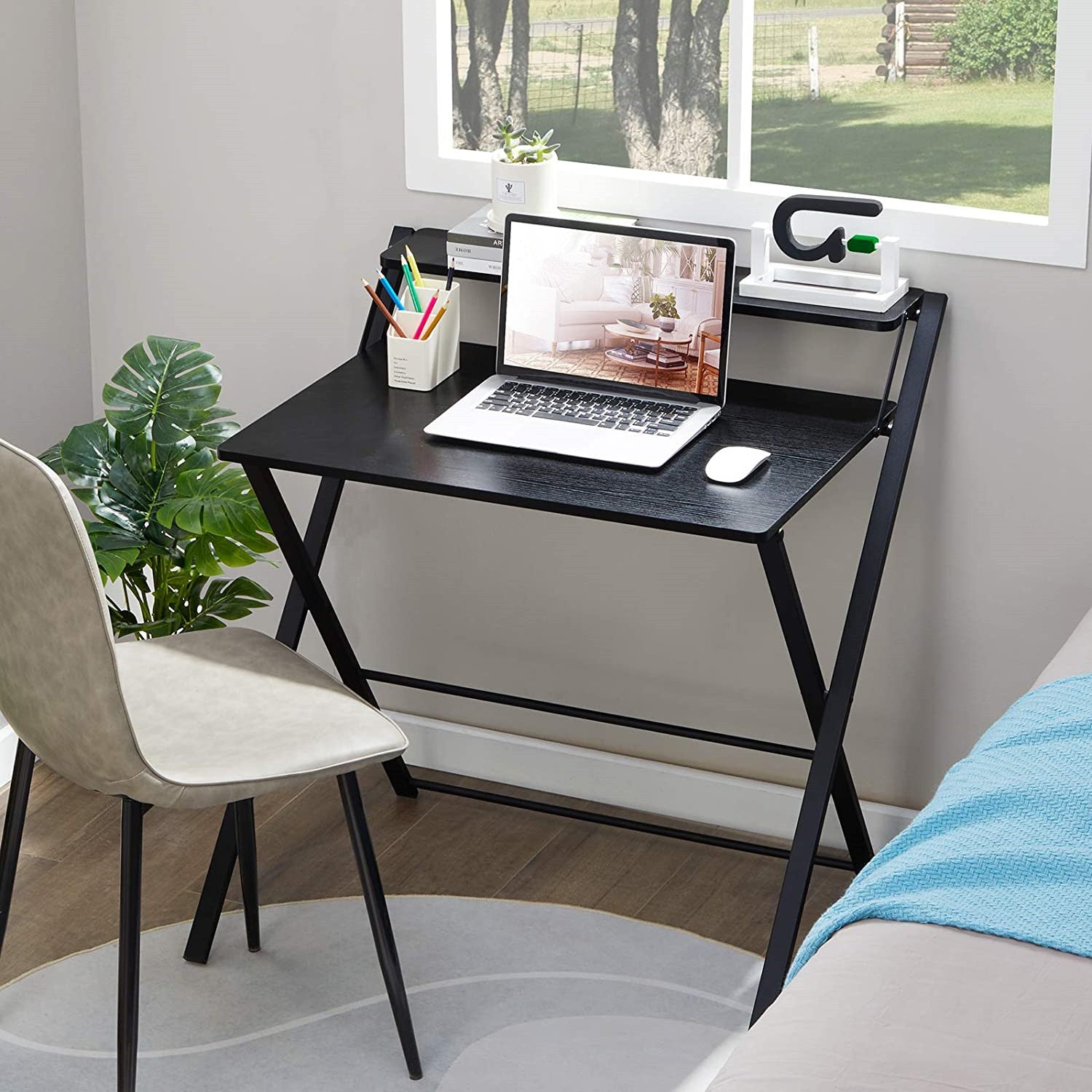 Limited time sale -Space Saving No Assembly Needed Folding Laptop Study Table