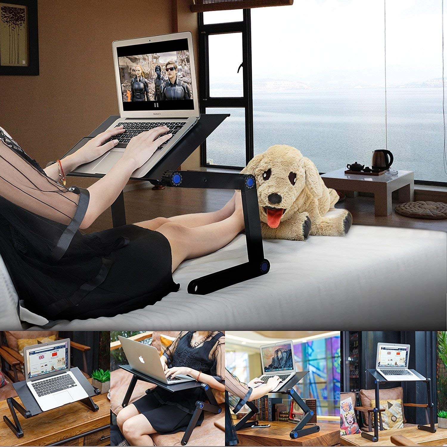 Limited time sale -360 Adjustable Portable Folding Laptop Desk & Ergonomic Reading Stand