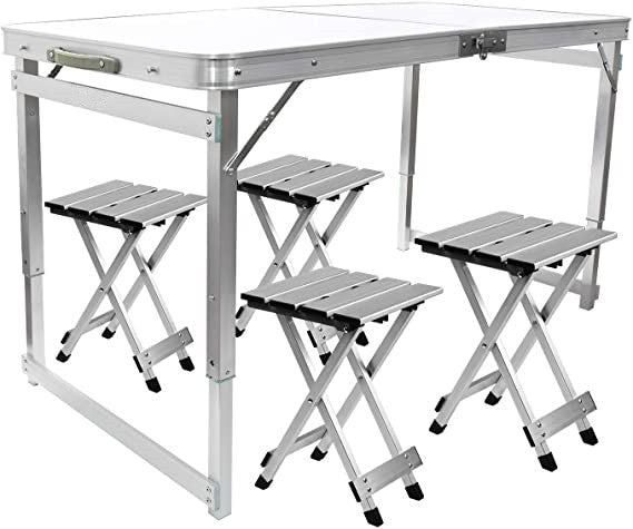 Limited time sale -Aluminum Folding Picnic Table with 4 Stools