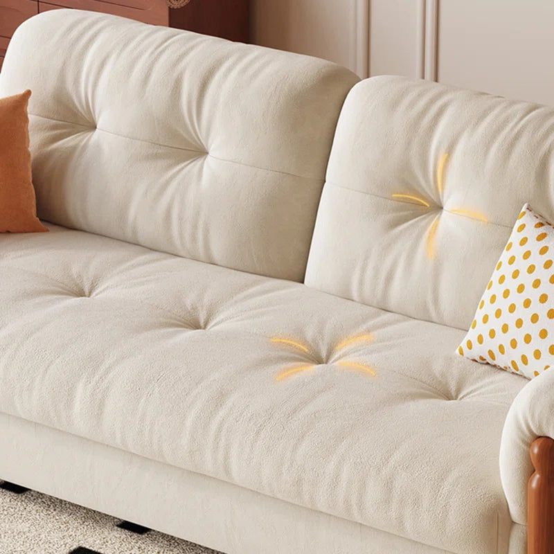 Anti-scratch Flannel Fabric Sofa Bed with Underneath Storage