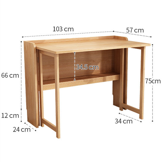 Foldable Computer Writing Desk with Storage Shelf