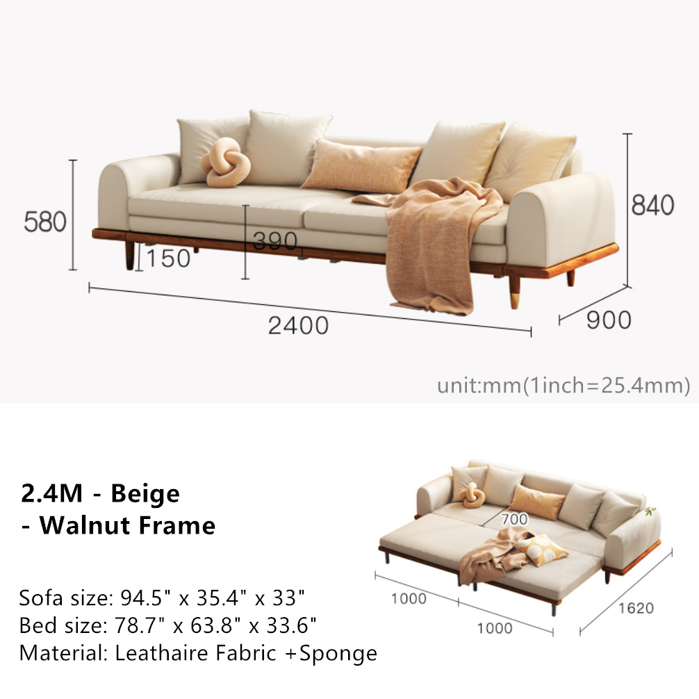 Limited time sale -Japandi Minimalism Solid Wood Sofa Bed