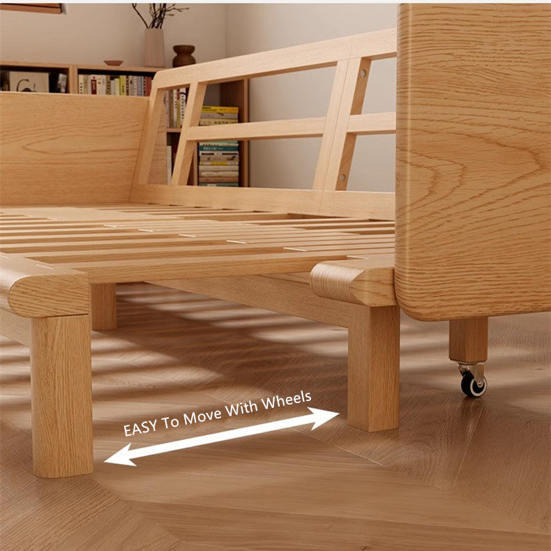 Japandi Solid Wood Sofa Bed