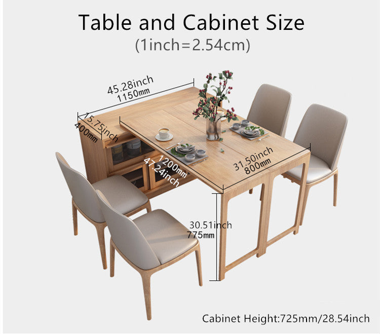 Limited time sale -2020 New Design Multifunction Dining Table with Cabinet(without folding chairs storage function)