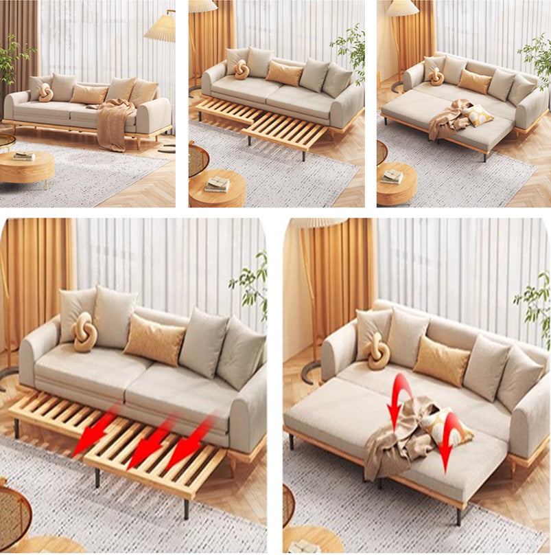 Limited time sale -Japandi Minimalism Solid Wood Sofa Bed