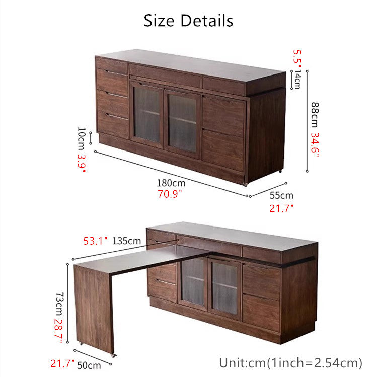 Limited time sale -Multipurpose Sideboard Cabinet with Rotating Tabletop