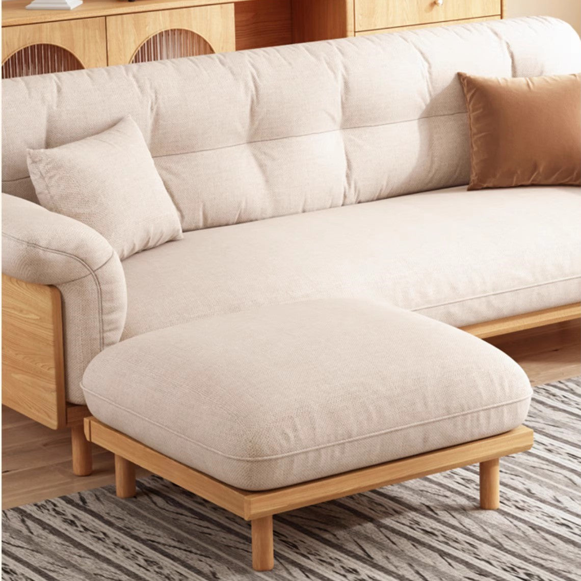 Limited time sale -Japandi Style Upholstered Cotton Linen Sofa