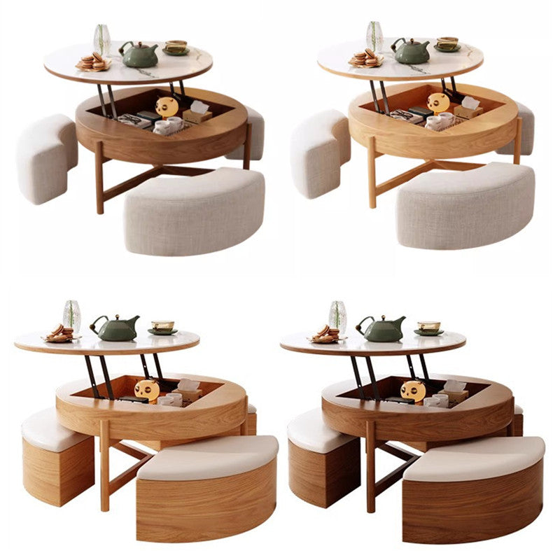 Limited time sale -Lift Top Round Coffee Table with Storage and Ottomans