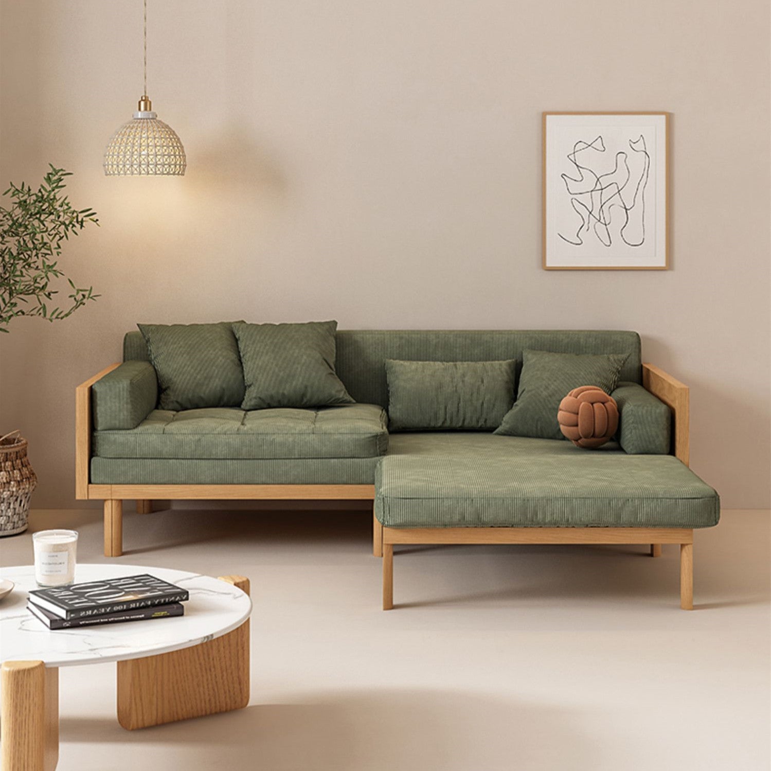 Janpandi Pull Out Multifunction Solid Wood Frame Sofa Bed