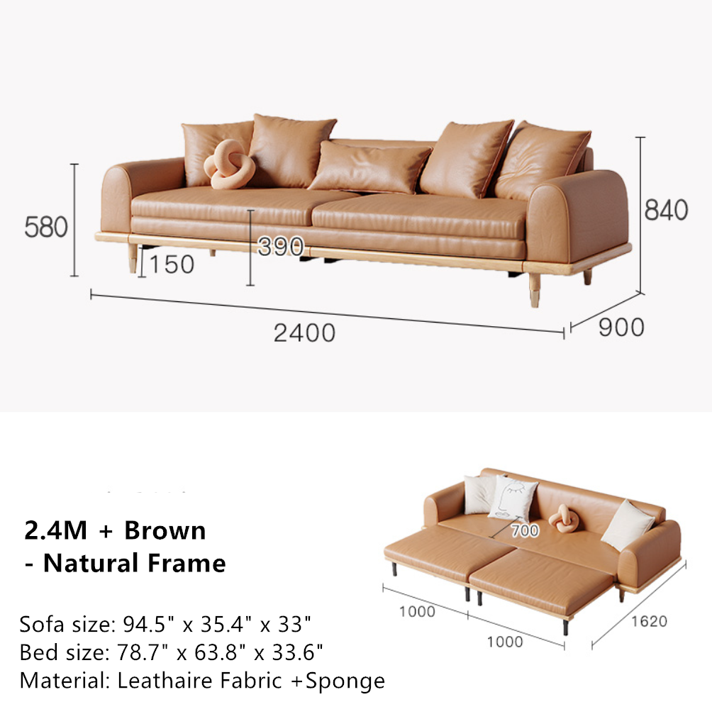 Limited time sale -Japandi Minimalism Solid Wood Sofa Bed