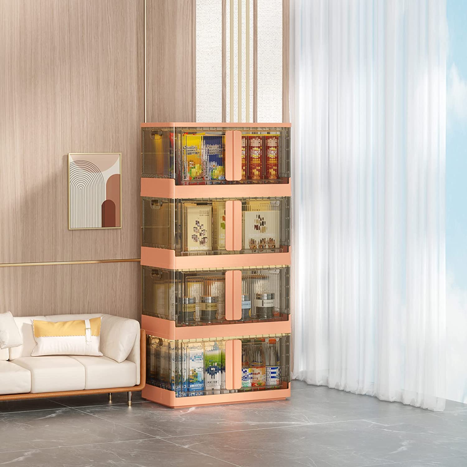 Limited time sale -Stackable and Collapsible Storage Bins with Lids and Doors