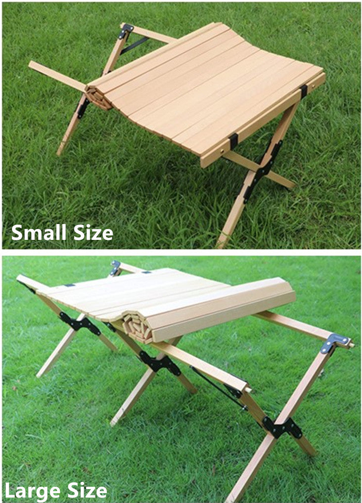 Limited time sale -Cake Roll Portable Foldable Outdoor Wooden  Picnic Table