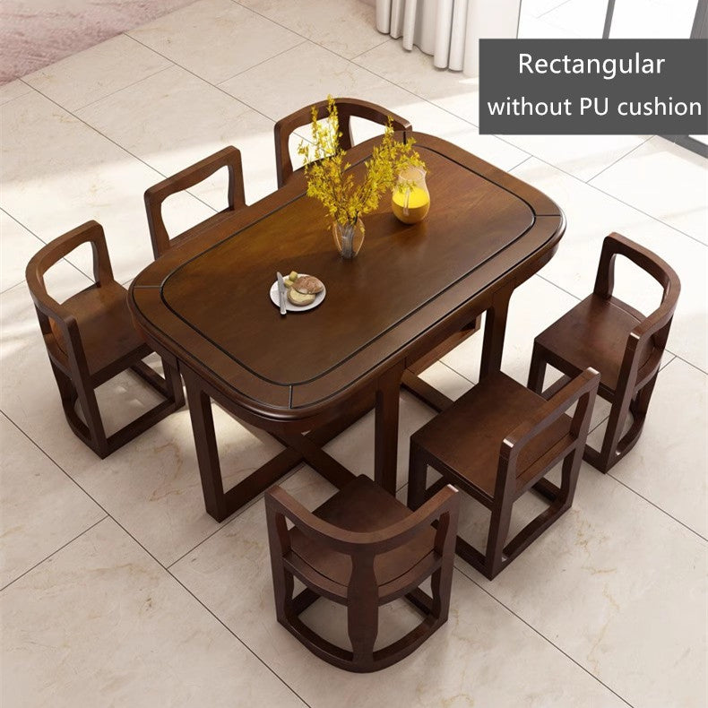 Space Saving Solid Wood Nesting Dining Table and Chairs Set