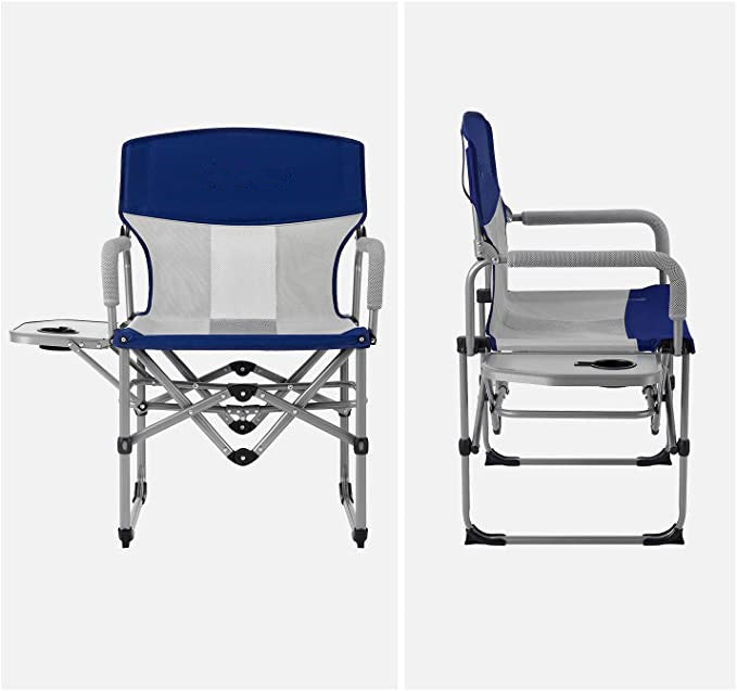 Limited time sale -Heavy Duty Compact Camping Folding Mesh Chair with Side Table and Handle