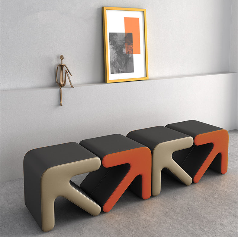 Limited time sale -Light Luxury Home Soft PU Faux Leather Arrow Style Footstool
