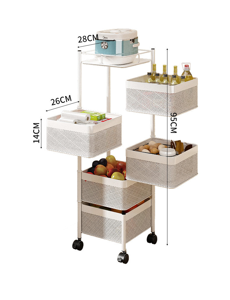 Limited time sale -Multi- Layer Rotating Kitchen Storage Rack with Universal Wheels