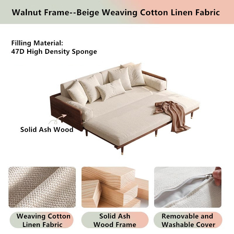 Best Selling -Japandi Solid Wood Frame Sofa Bed
