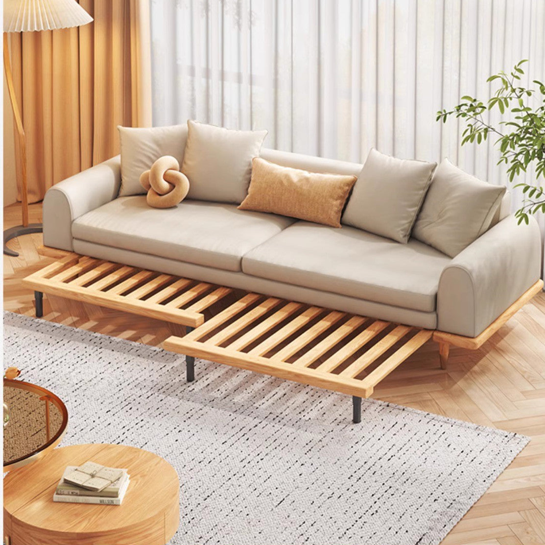 Limited time sale -Japandi Minimalism Solid Wood Sofa Bed