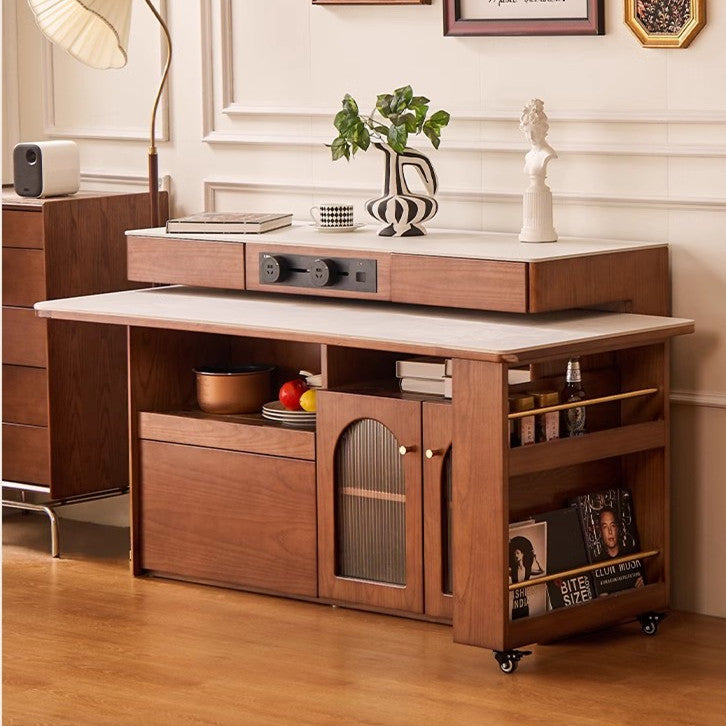 Sintered Stone Kitchen Island with 180 Degree Rotating Table