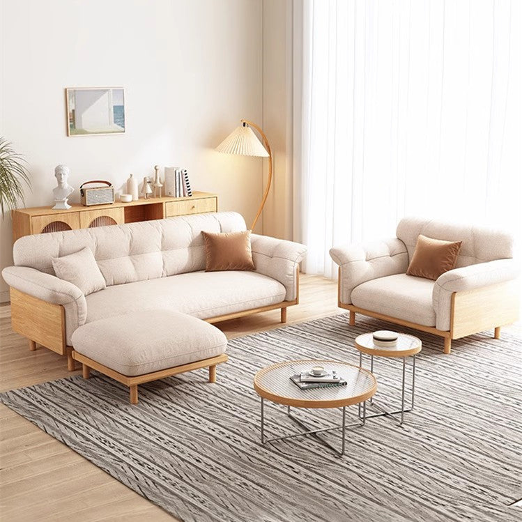 Limited time sale -Japandi Style Upholstered Cotton Linen Sofa