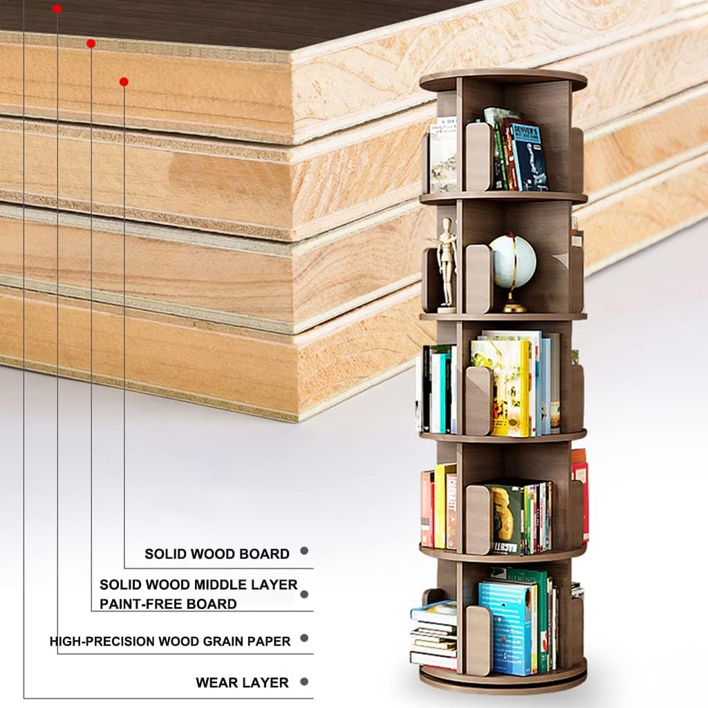 Limited time sale -360° Rotating Solid Wood Bookshelf
