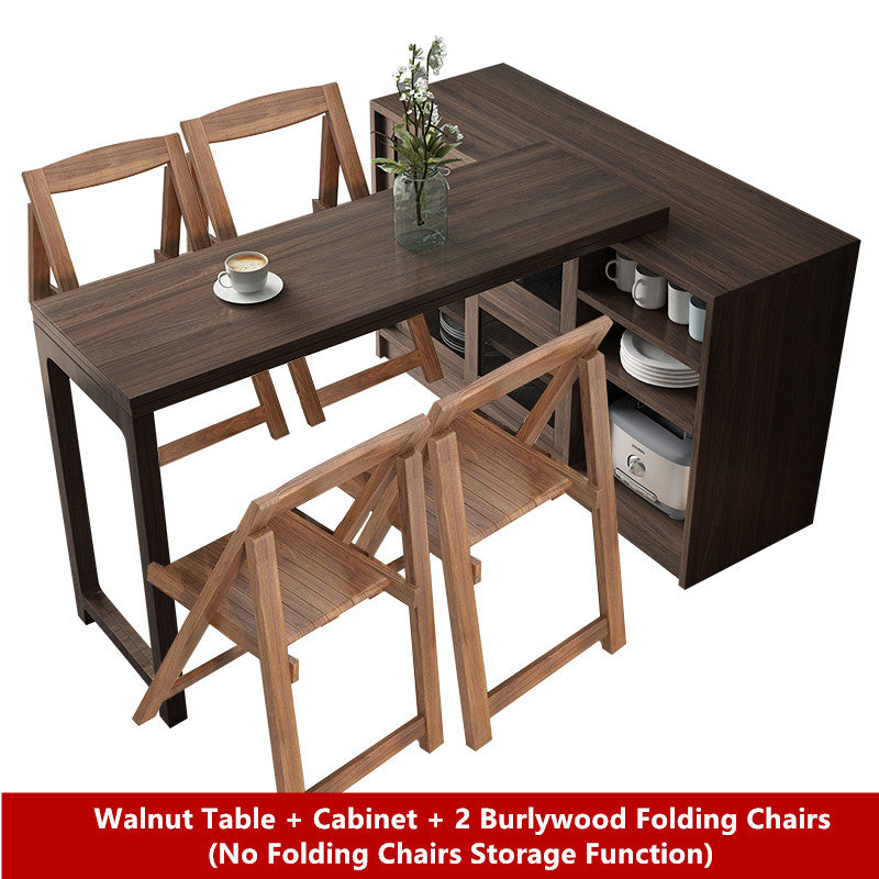 Limited time sale -2020 New Design Multifunction Dining Table with Cabinet(without folding chairs storage function)