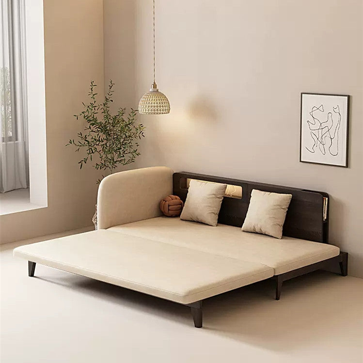 Pull Out Sofa Bed with Backrest and Single Armrest