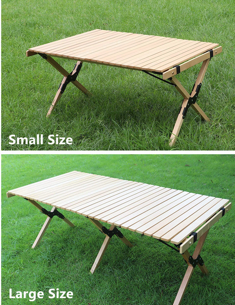 Limited time sale -Cake Roll Portable Foldable Outdoor Wooden  Picnic Table