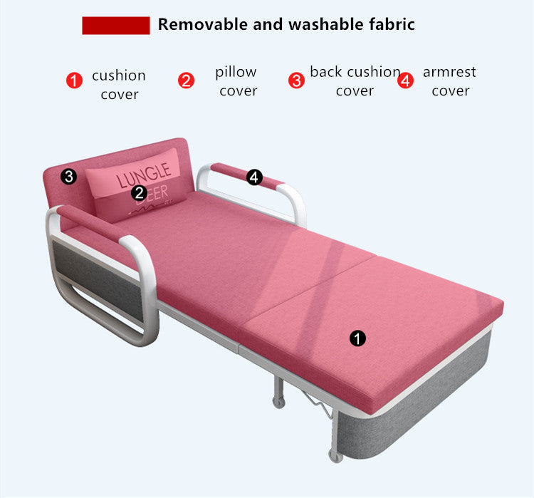 2-in-1 Design Convertible Single Sofa Bed with Storage Underneath