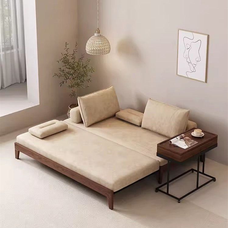 Japandi Movable Back Cushions Pull Out Sofa Bed