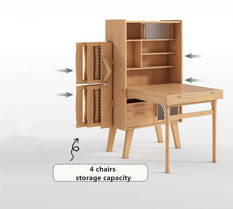 Space Saving Sideboard Table With Folding Chairs