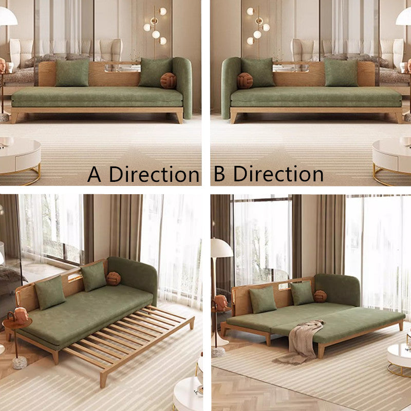 Pull Out Sofa Bed with Backrest and Single Armrest