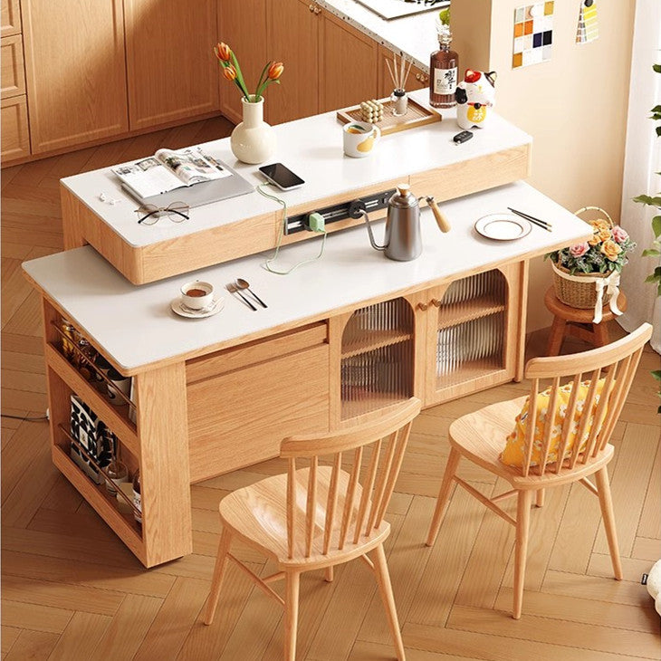 Sintered Stone Kitchen Island with 180 Degree Rotating Table