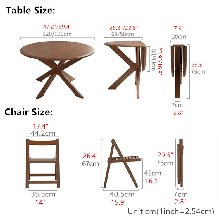 Solid Wood Double Drop Leaf Round Table