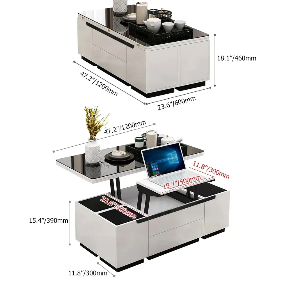 3-In-1 Multifunction Space Saving Design Lift Coffee Table