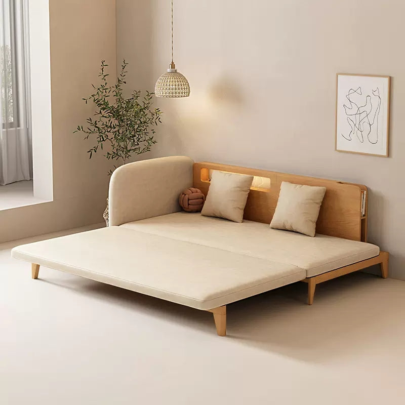 Pull Out Sofa Bed with Backrest and Single Armrest