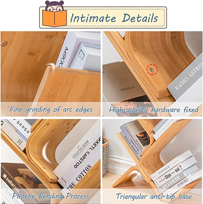 Limited time sale -Modern Floor Standing Curved Tree Bookcase Made of Bent Bamboo
