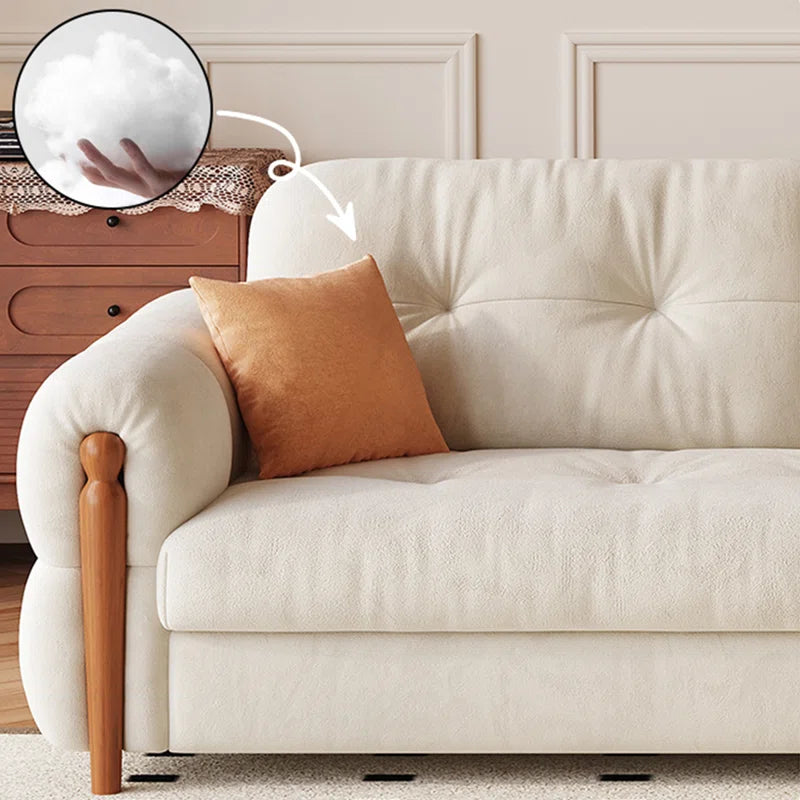 Anti-scratch Flannel Fabric Sofa Bed with Underneath Storage