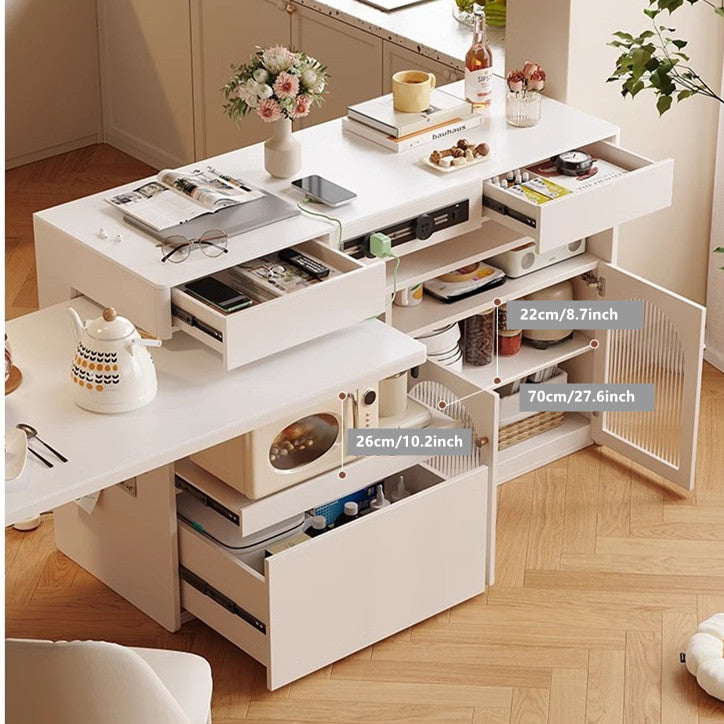 Sintered Stone Kitchen Island with 180 Degree Rotating Table