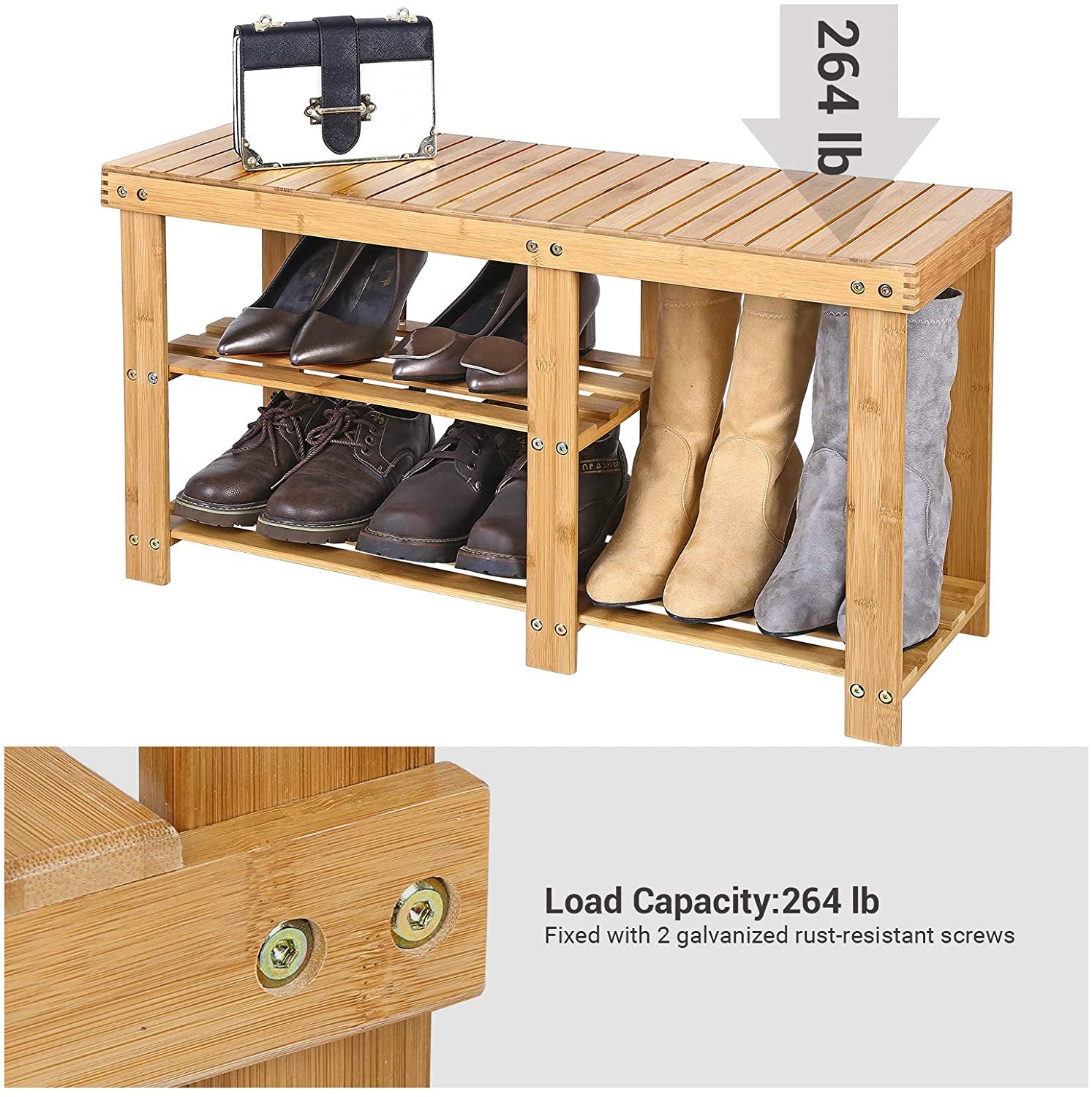 Limited time sale -Multifunction Bamboo Shoe Rack Bench Organizer Shelf