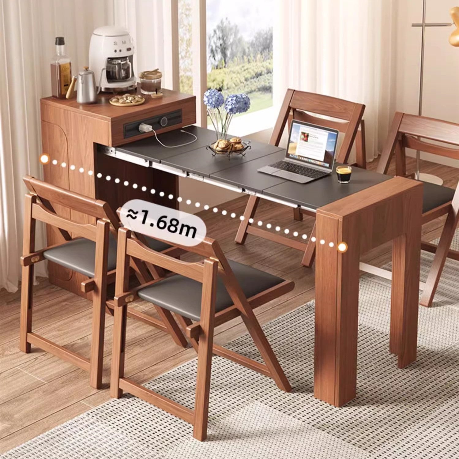 Space Saving Designed Mini Extendable Console Table For Apartments and Compact Room