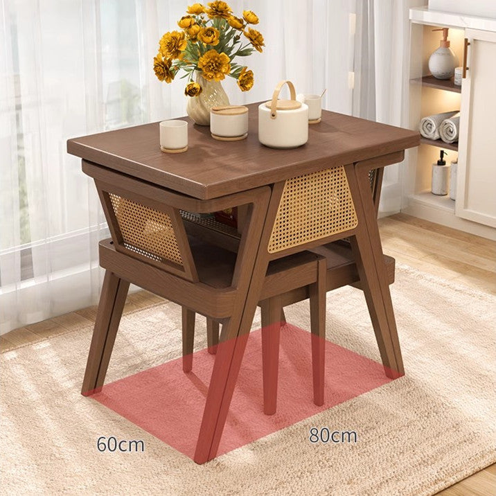 Last 3 days -Space Saver Solid Wood Table with 2 Chairs Set