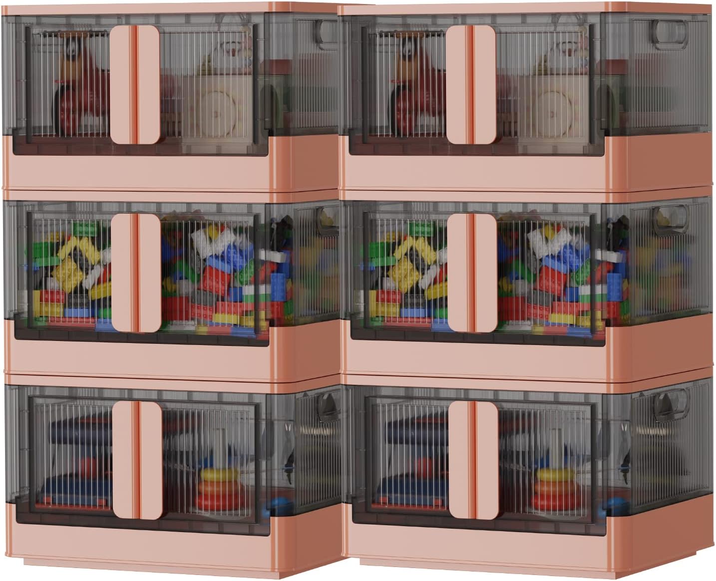 Limited time sale -Stackable and Collapsible Storage Bins with Lids and Doors