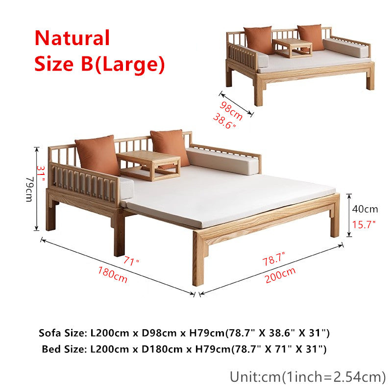 Multifunction Solid Wood Arhat Sofa Bed