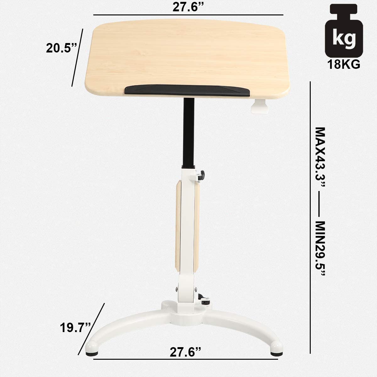 Limited time sale -Foldable Movable Stand up Desk, Overbed Bed Table, Sofa Side Table